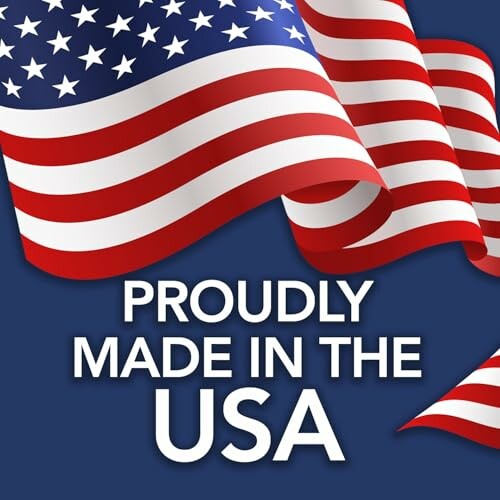 American flag with text 'Proudly Made in the USA'